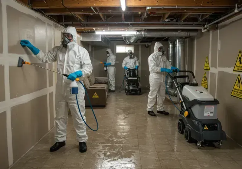 Basement Moisture Removal and Structural Drying process in Columbus, TX